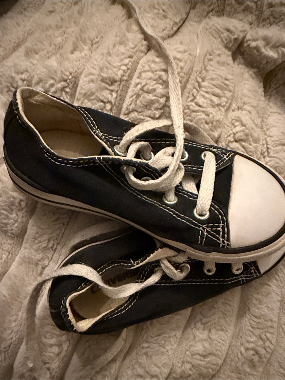 Converse Kids Black and White Canvas Low-Top Sneakers